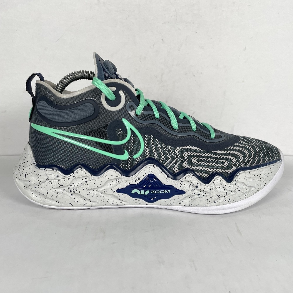 Nike Air Zoom GT Run Basketball Shoes Mens Size 7.5 Gray Green Athletic Sneakers